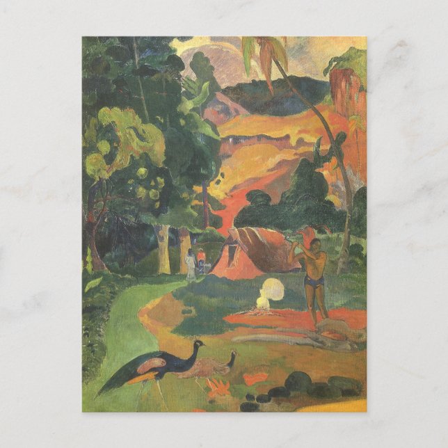 Carte Postale Paysage avec des paons par Paul Gauguin (Devant)