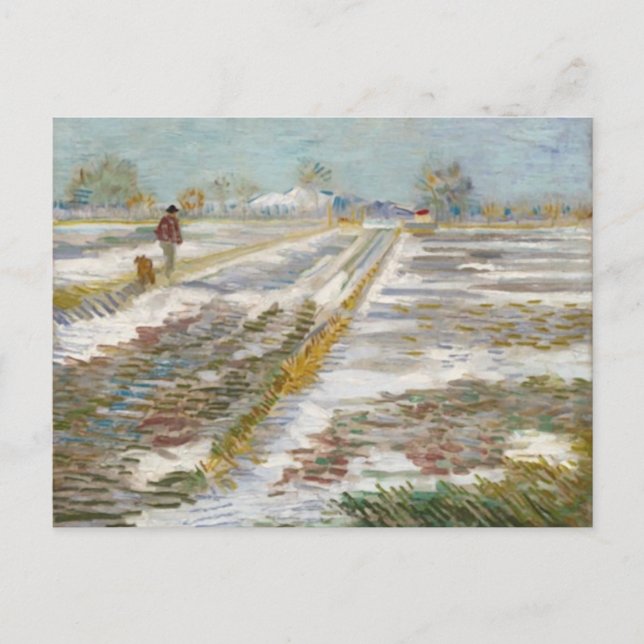 Carte Postale Paysage avec neige, Van Gogh Art (Devant)