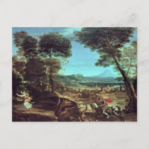 Carte Postale Paysage avec St.George et le Dragon, vers 1610