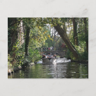 Carte Postale Paysage Canaux & Bateau à Bruges Ville Belgique