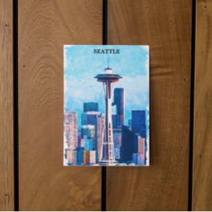 Carte Postale Paysage coloré de Seattle Washington