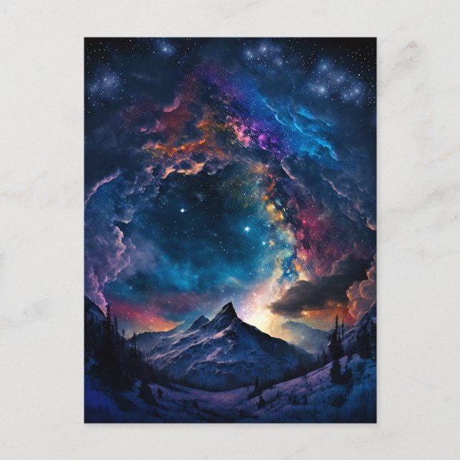 Carte Postale Paysage cosmique des montagnes (Devant)