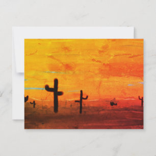 Carte Postale Paysage de cactus peint