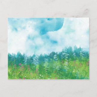 Carte Postale Paysage de ferme aquarelle 4