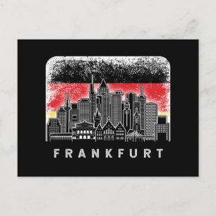 Carte Postale Paysage de Francfort Allemagne Drapeau allemand vi