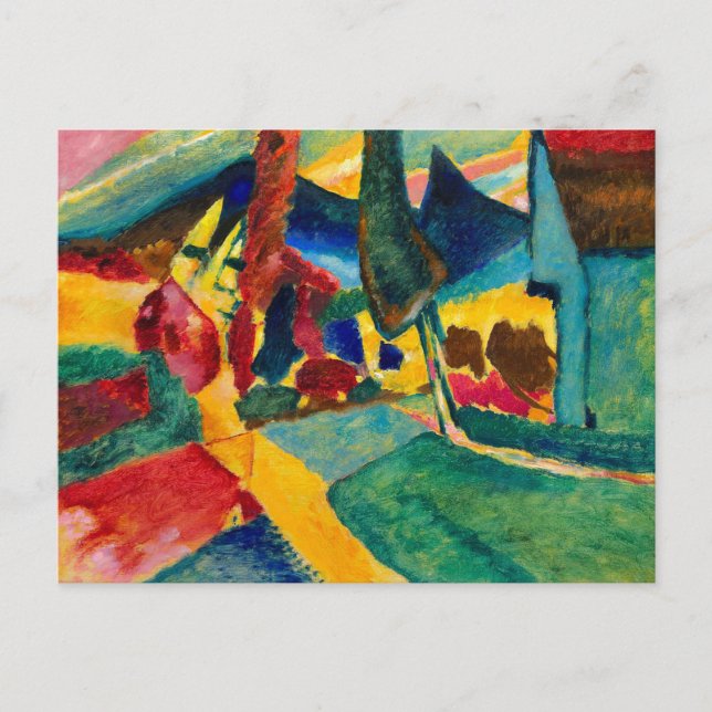 Carte Postale Paysage de Kandinsky avec deux peupliers (Devant)