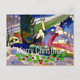 Carte Postale Paysage de Kandinsky-Hiver avec église, Noël