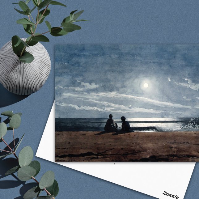Carte Postale Paysage de la plage au clair de lune Winslow Homer (Créateur téléchargé)