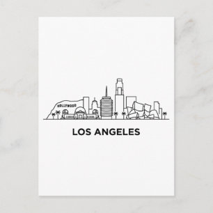 Carte Postale Paysage de Los Angeles Minimaliste Art en Ligne