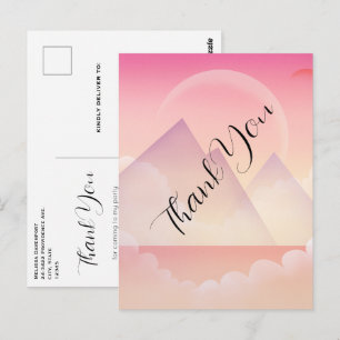 Carte Postale Paysage de montagne pastel rêveux Merci