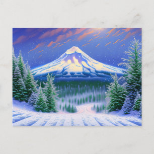Carte Postale Paysage de neige du mont Hood