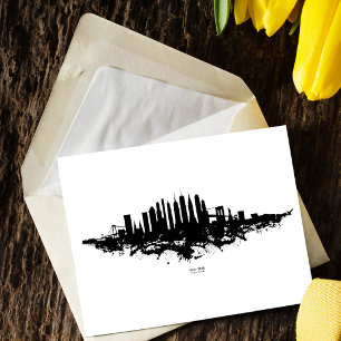Carte Postale Paysage de New York à l'aquarelle Noir et Blanc