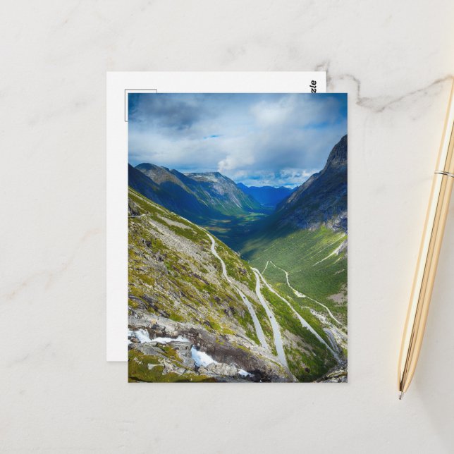 Carte Postale Paysage de Norvège (Devant/Arrière en situation)