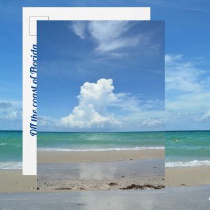 Carte Postale Paysage de plage avec des nuages d'orage Photograp