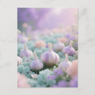 Carte Postale Paysage de rêve pastel au jardin d'ail