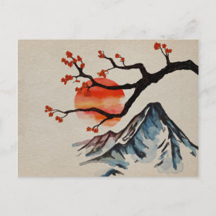 Carte Postale Paysage de sérénité Zen - Coucher de soleil sur la