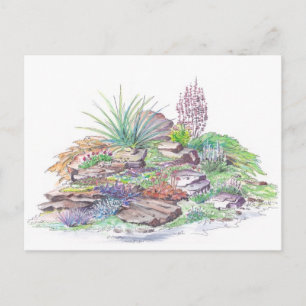 Carte Postale Paysage des jardins alpins