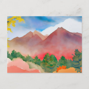 Carte Postale Paysage des Monts Aquarelles
