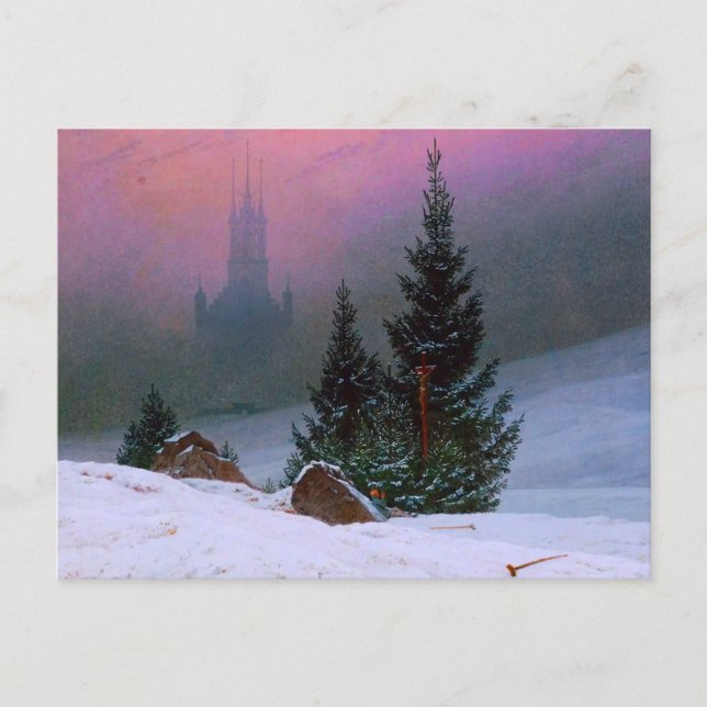 Carte Postale Paysage d'hiver Caspar David Friedrich (Devant)