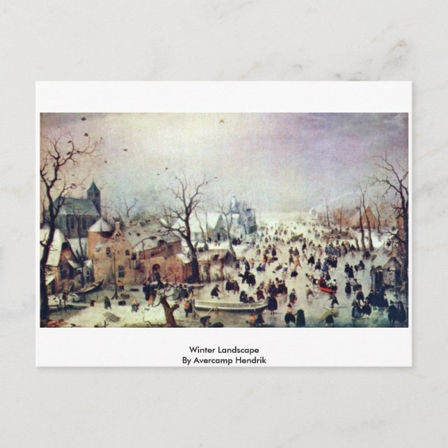 Carte Postale Paysage D'Hiver Par Avercamp Hendrik (Devant)