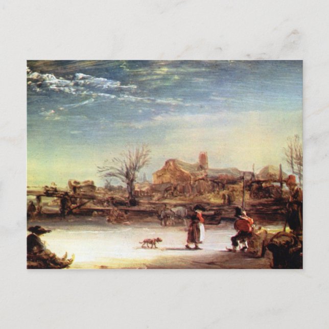 Carte Postale Paysage d'hiver par Rembrandt Harmenszoon van Rijn (Devant)