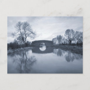 Carte Postale Paysage du canal d'hiver bleu