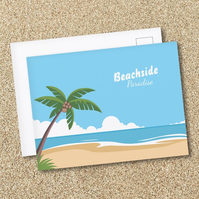 Carte Postale Paysage du Paradis de la Plage (Beachside Paradise Landscape Postcard)