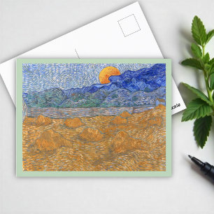 Carte Postale Paysage du soir avec la lune montante par Van Gogh