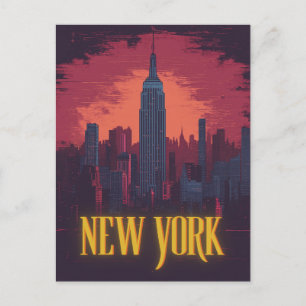 Carte Postale Paysage emblématique de New York City – Ciel noctu