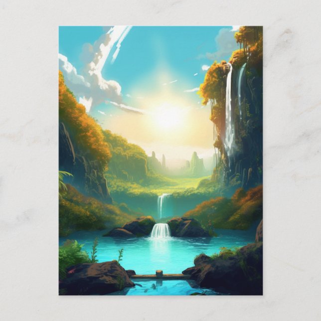 Carte postale Paysage Enchantée Imaginaire de casc (Devant)
