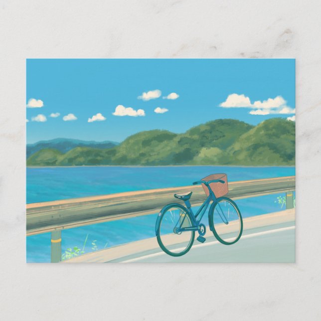 Carte Postale Paysage esthétique île nature bleue (Devant)