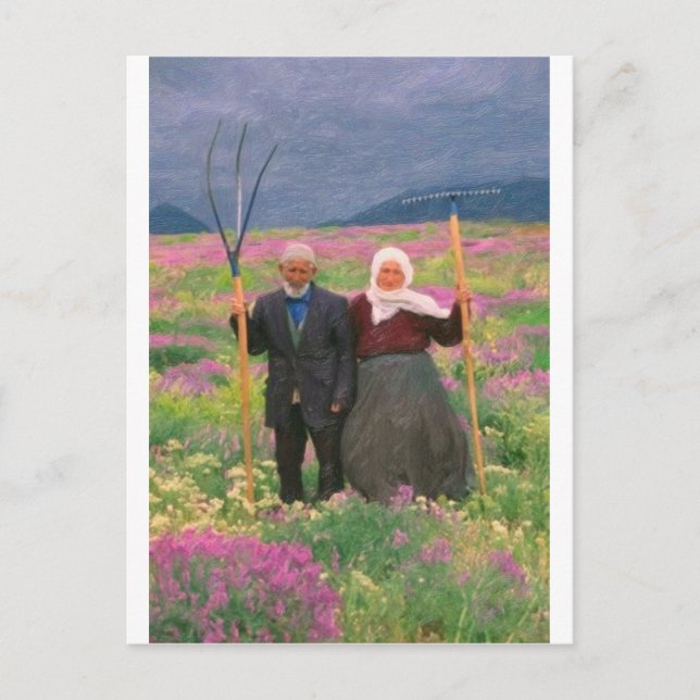 Carte Postale paysage famille kurde paradisiaque (Devant)