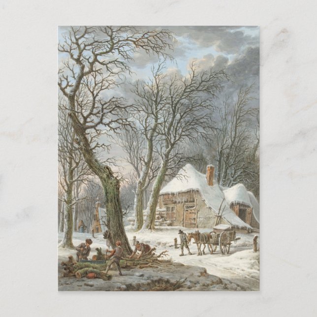 Carte Postale Paysage hivernal de Noël (Devant)