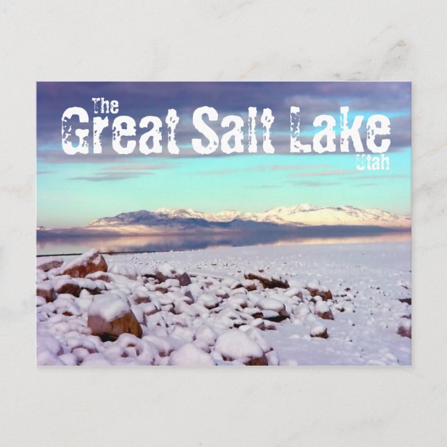 Carte Postale Paysage hivernal du Grand Lac Salt Utah (Devant)