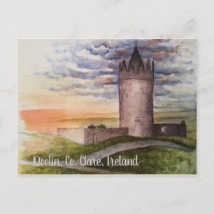 Carte Postale Paysage irlandais aquarelle, Doolin, Co. Clare