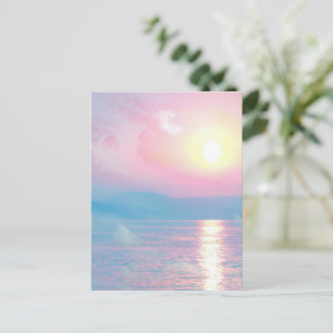 Carte Postale Paysage magique au coucher du soleil rose