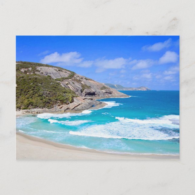 Carte Postale Paysage marin pittoresque Vagues douces Rochers Oc (Devant)