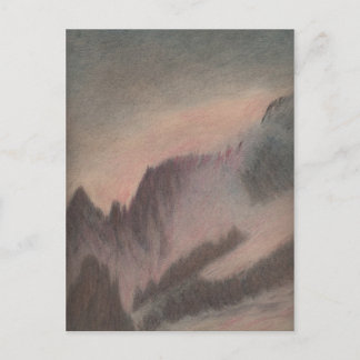 Carte Postale Paysage montagneux tempétueux en pastel vintage