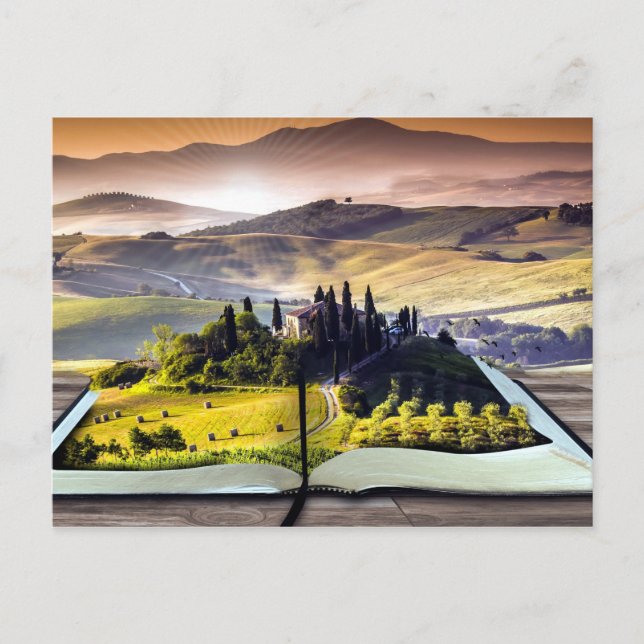Carte Postale Paysage naturel Abstrait pour le lecteur de livres (Devant)