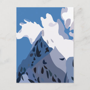 Carte Postale Paysage naturel des montagnes Peaks