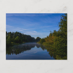 Carte Postale Paysage Naturel Scénique Lac Ciel Brouillard Canal