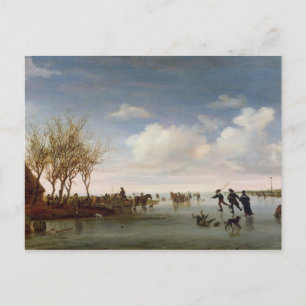 Carte Postale Paysage néerlandais avec Skaters