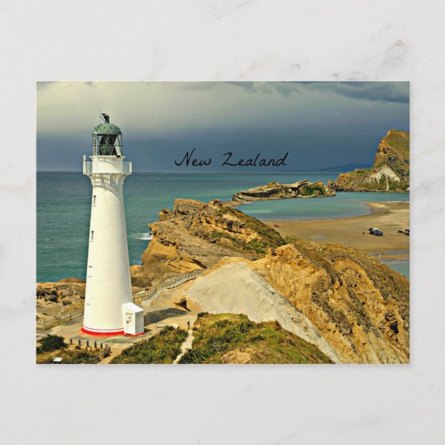 Carte Postale Paysage néo-zélandais avec phare (Devant)