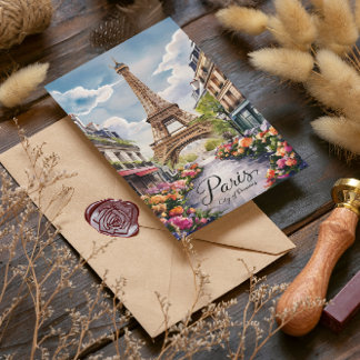 Carte Postale Paysage onirique parisien avec tour Eiffel