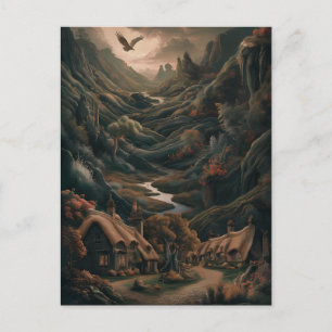 Carte Postale Paysage serein : Vol d'oiseaux