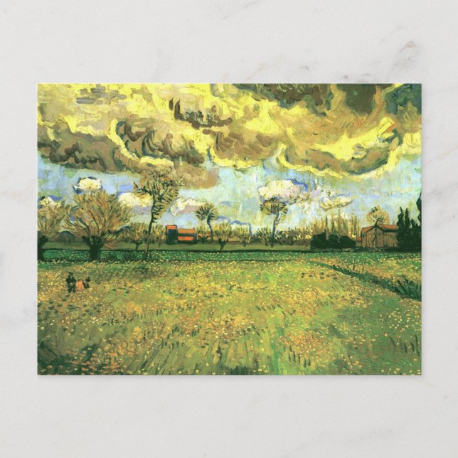 Carte Postale Paysage sous le ciel orageux, Van Gogh (Devant)