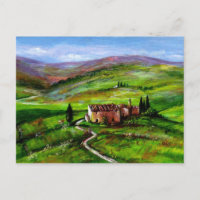 PAYSAGE TOSCANE AUX COLLINES VERTES