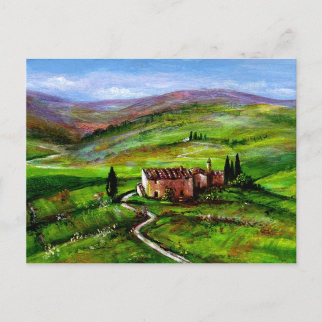 CARTE POSTALE PAYSAGE TOSCANE AUX COLLINES VERTES (Devant)