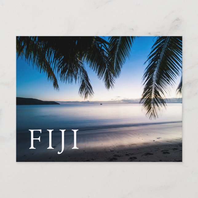 Carte Postale Paysage tropical au coucher du soleil, Fidji (Devant)