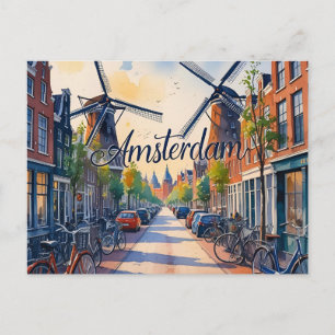 Carte Postale Paysage urbain d'Amsterdam